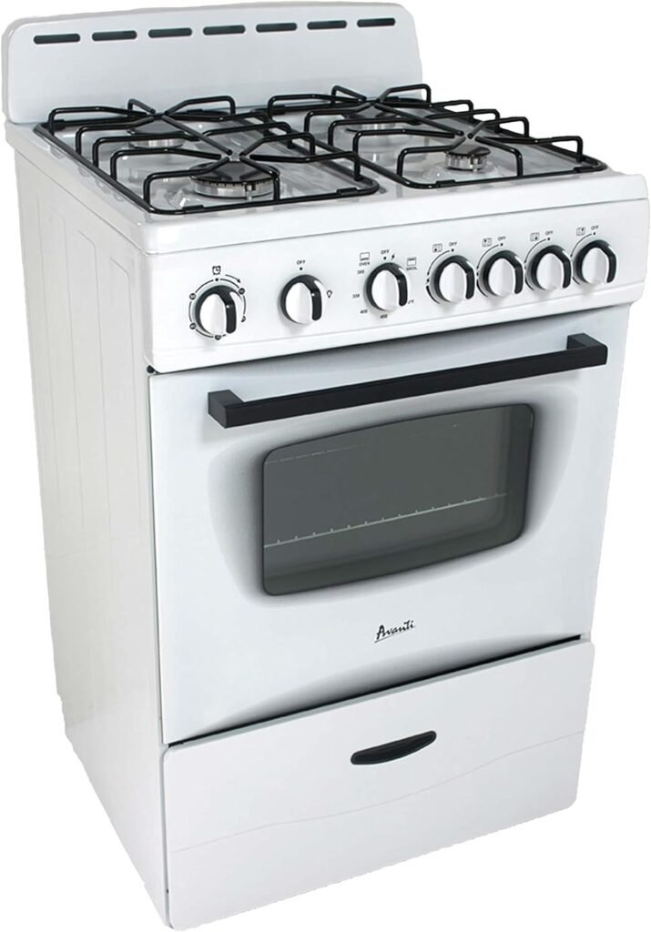 Avanti GR2415CB GR24 24 Compact Gas Range Oven, in Black
