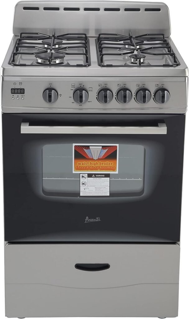 Avanti GR2415CB GR24 24 Compact Gas Range Oven, in Black