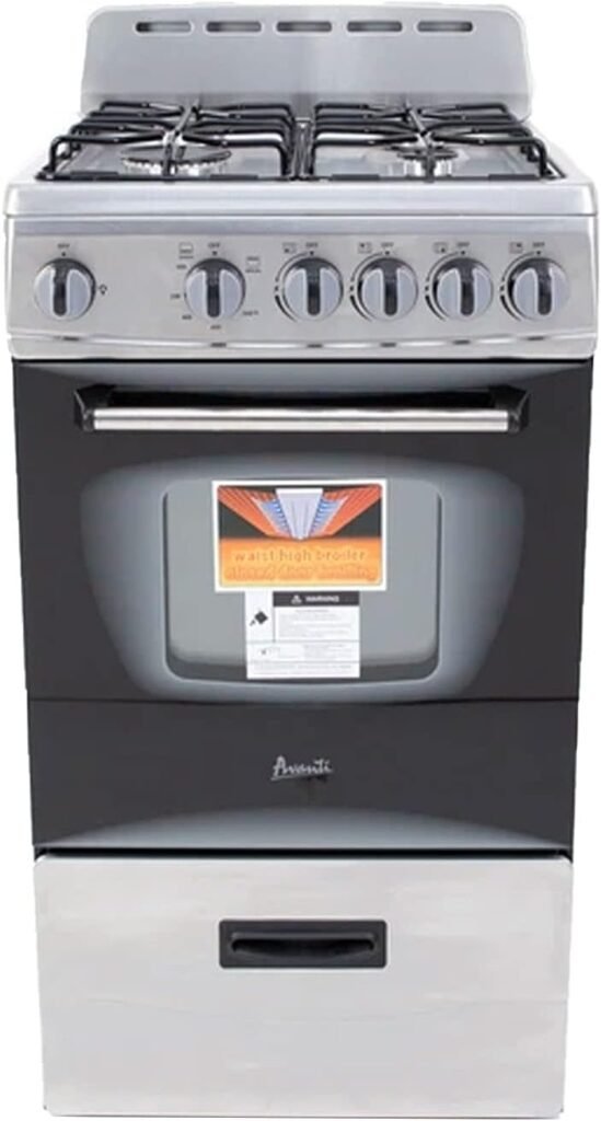 Avanti GR2415CB GR24 24 Compact Gas Range Oven, in Black