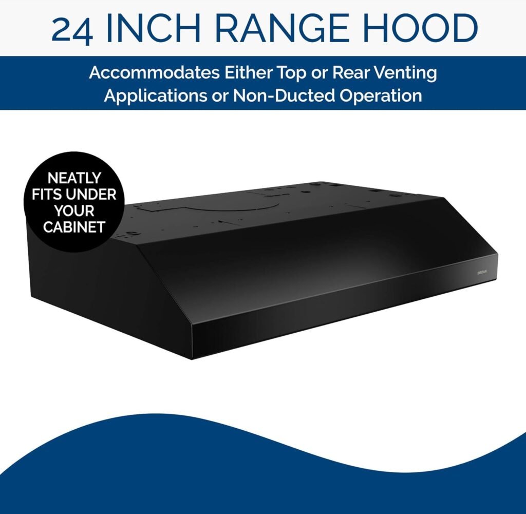 Broan-NuTone BCSD136SS Glacier Range Hood with Light, Exhaust Fan for Under Cabinet, Stainless Steel, 36-inch