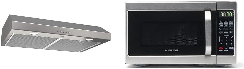 Broan-NuTone BCSQ130SS Three-Speed Glacier Under-Cabinet Range Hood with LED Lights ADA Capable, 1.5 Sones, 375 Max Blower CFM, 30-Inch, Stainless Steel