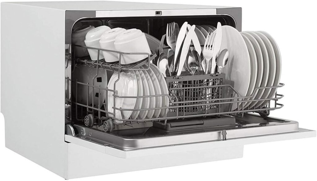 Danby DDW621WDB Countertop Dishwasher with 6 Place Settings, 6 Wash Cycles and Silverware Basket, Energy Star-Rated with Low Water Consumption and Quiet Operation Danby DDW621WDB Countertop Dishwasher with 6 Place Settings, 6 Wash Cycles and Silverware Basket, Energy Star-Rated with Low Water Consumption and Quiet Operation