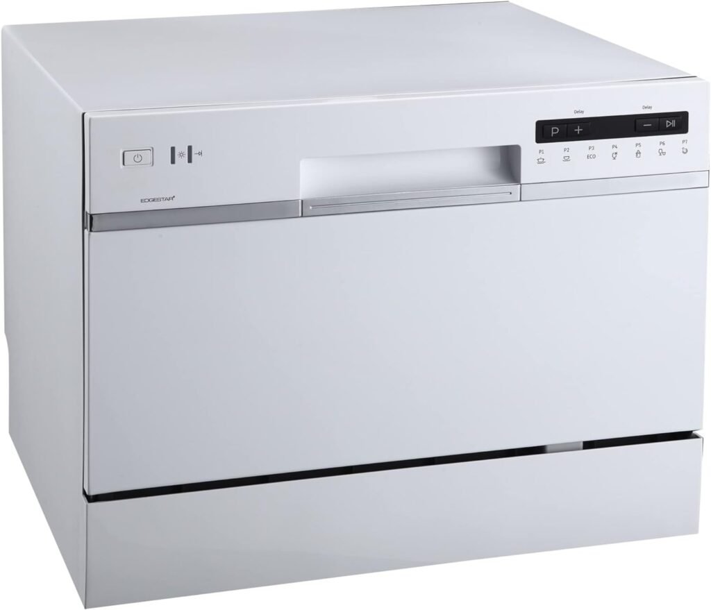 EdgeStar DWP62SV 6 Place Setting Portable Countertop Dishwasher - Silver