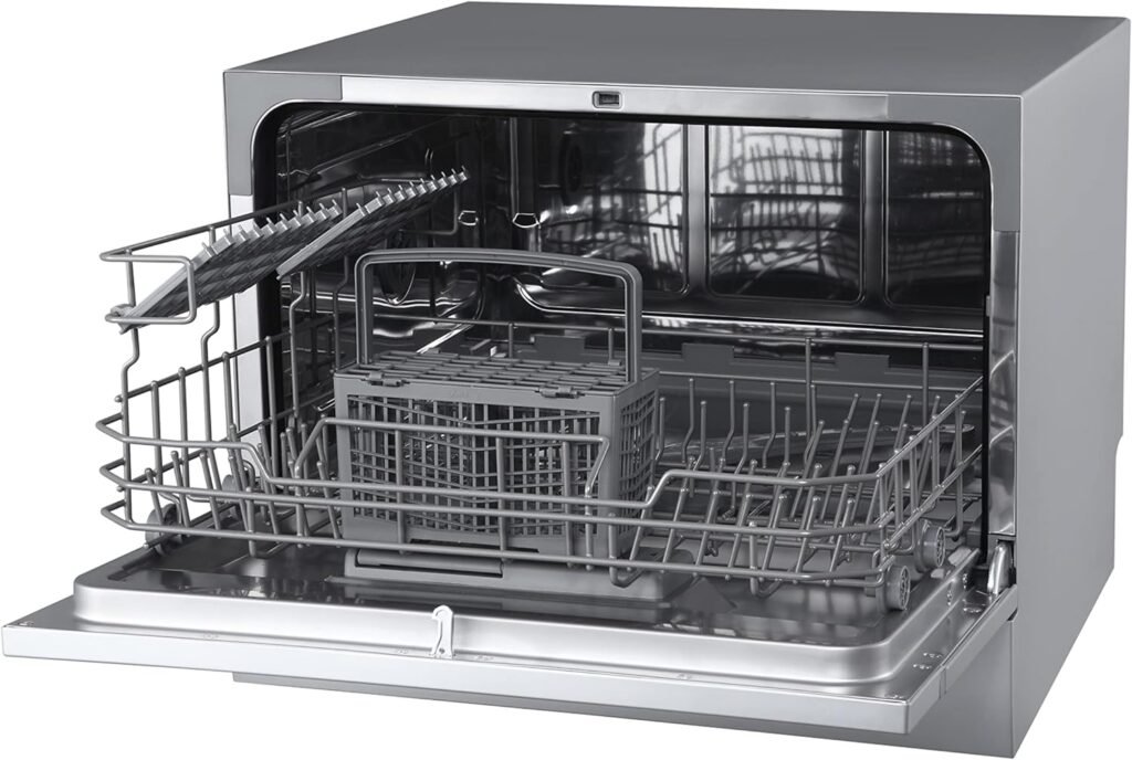 EdgeStar DWP62SV 6 Place Setting Portable Countertop Dishwasher - Silver