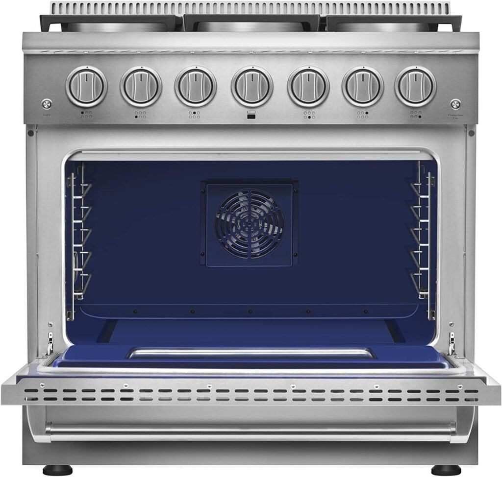 Empava Slide-In Gas Range 30 Single Oven 5.0 Cu. Ft, with 5 Sealed High-Low Burners  Touch Timer, Heavy Duty Continuous Grates in Stainless Steel, 30 Inch