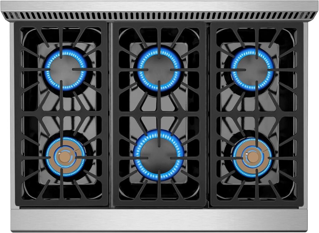 Empava Slide-In Gas Range 30 Single Oven 5.0 Cu. Ft, with 5 Sealed High-Low Burners  Touch Timer, Heavy Duty Continuous Grates in Stainless Steel, 30 Inch