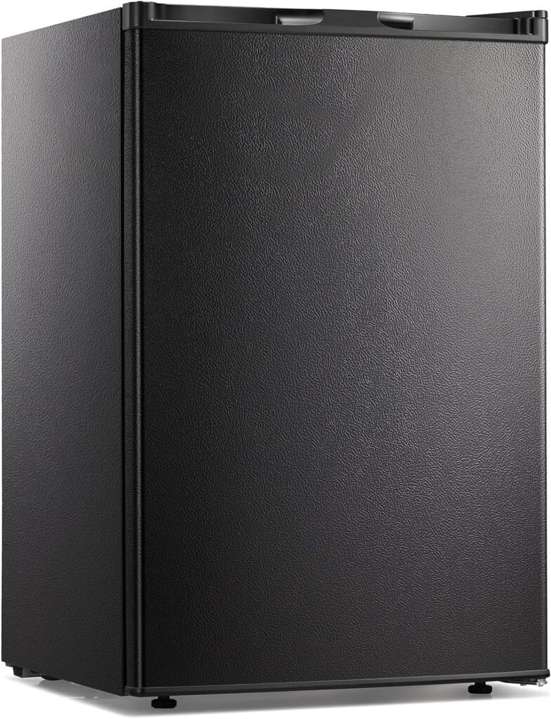 Kismile 3.0 Cu.ft Compact Upright Freezer with Reversible Single Door,Removable Shelves Mini Freezer with Adjustable Thermostat for Home/Kitchen/Office (3.0 Cu.ft, Stainless Steel)