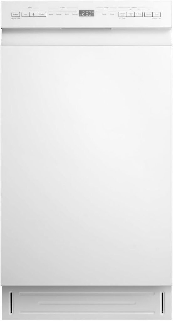 Midea MDF18A1AWW Built-in Dishwasher with 8 Place Settings, 6 Washing Programs, Stainless Steel Tub, Heated Dry, Energy Star, White