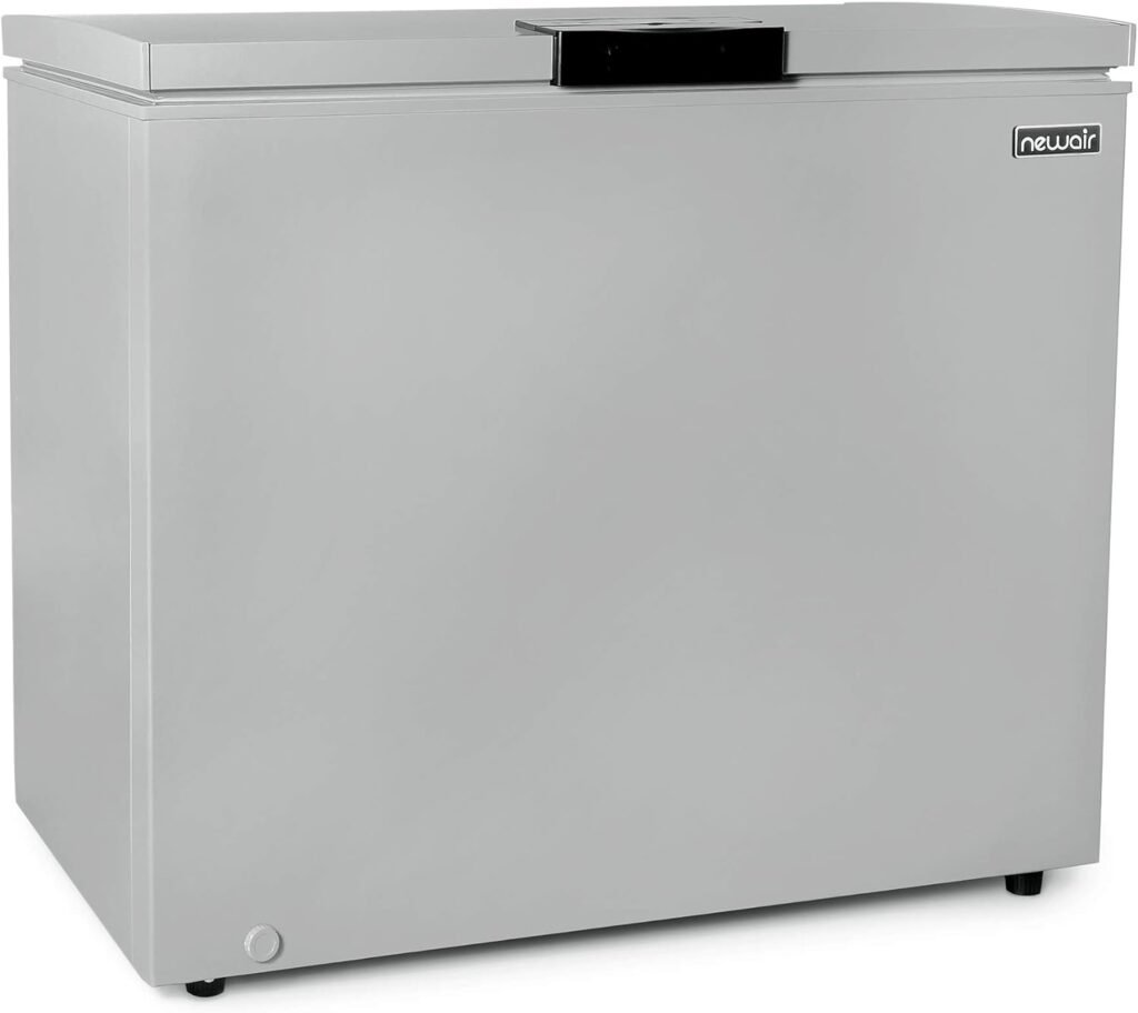 Newair Chest Freezer - 6.7 Cubic Feet Reach In Freezer Chest - Quiet Freezer with Digital Temperature Control, Open Door Alarm, and Fast Freeze Mode - Cool Gray NFT070GA00