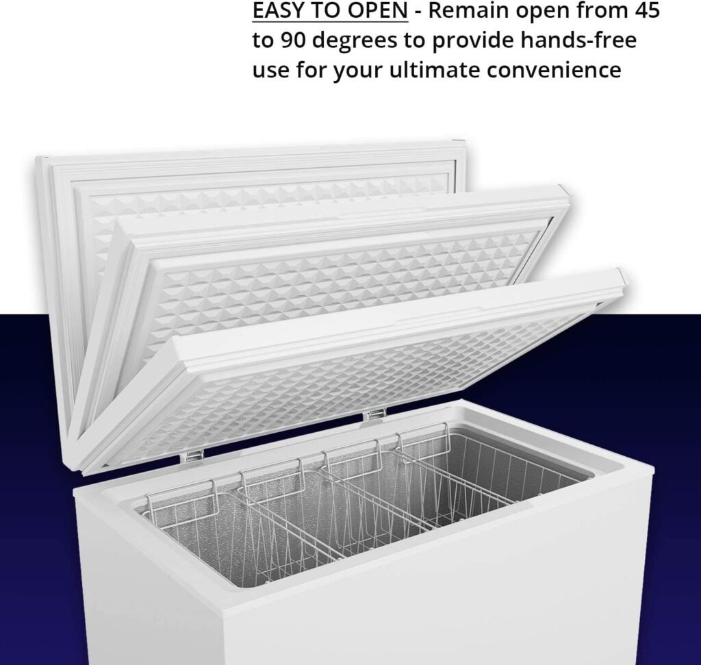 Northair 3.5 Cu Ft Chest Freezer - 2 Removable Baskets - Quiet Compact Freezer - 7 Temperature Settings - Black