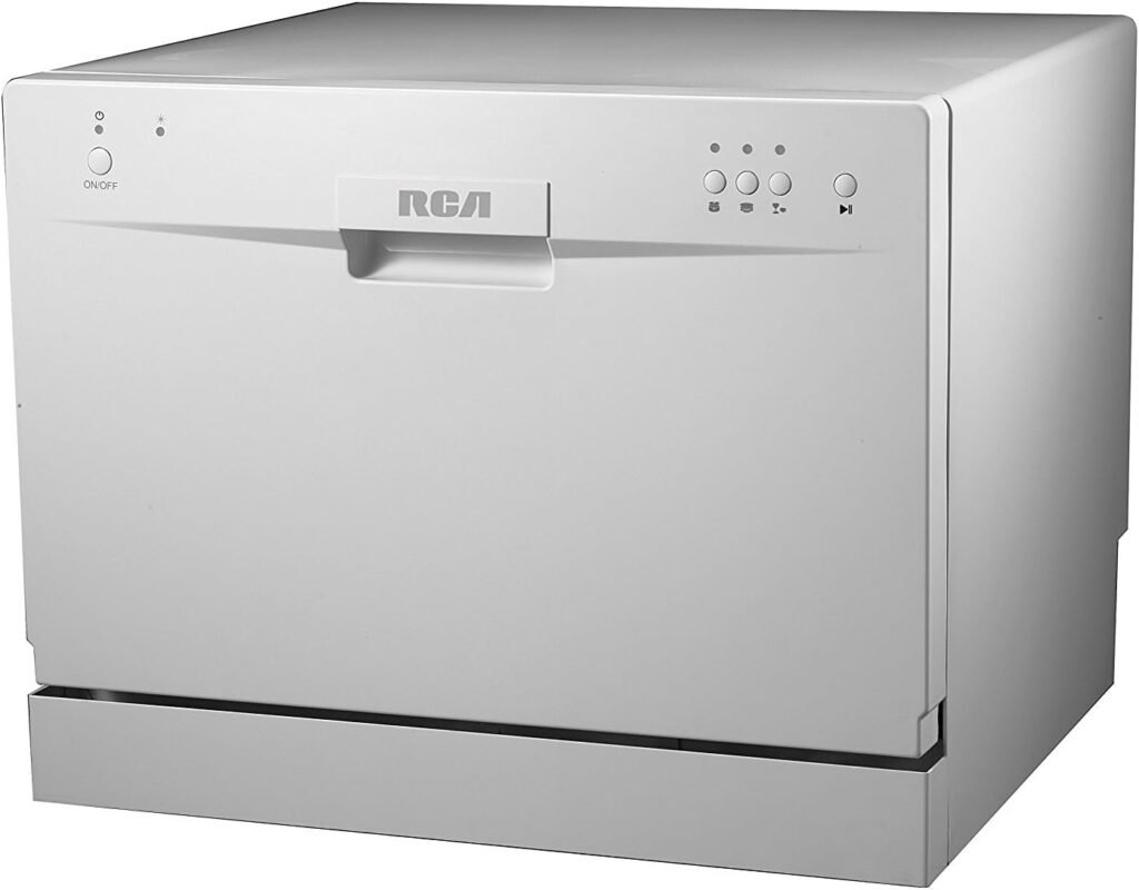 RCA RDW3208 Counter Top Dishwasher, 6 Place Settings, Portable, White