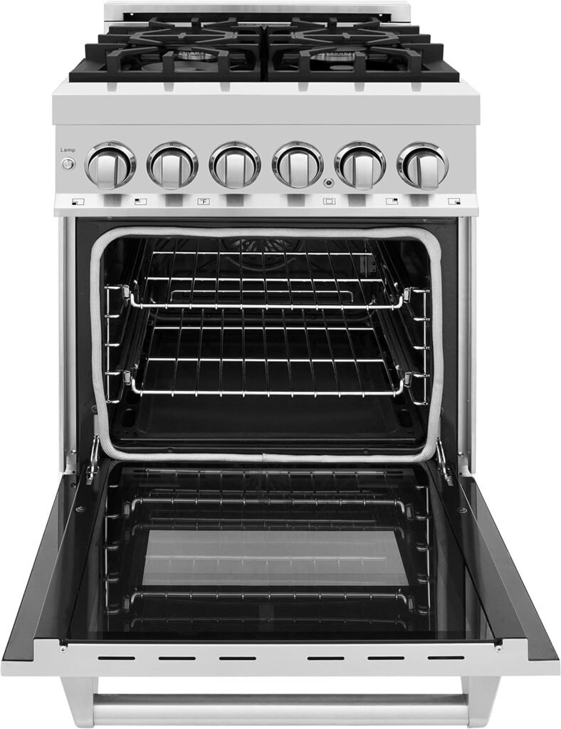 ZLINE 24 2.8 cu. ft. Dual Fuel Range with Gas Stove and Electric Oven with Color Options (RA24) (Stainless Steel)