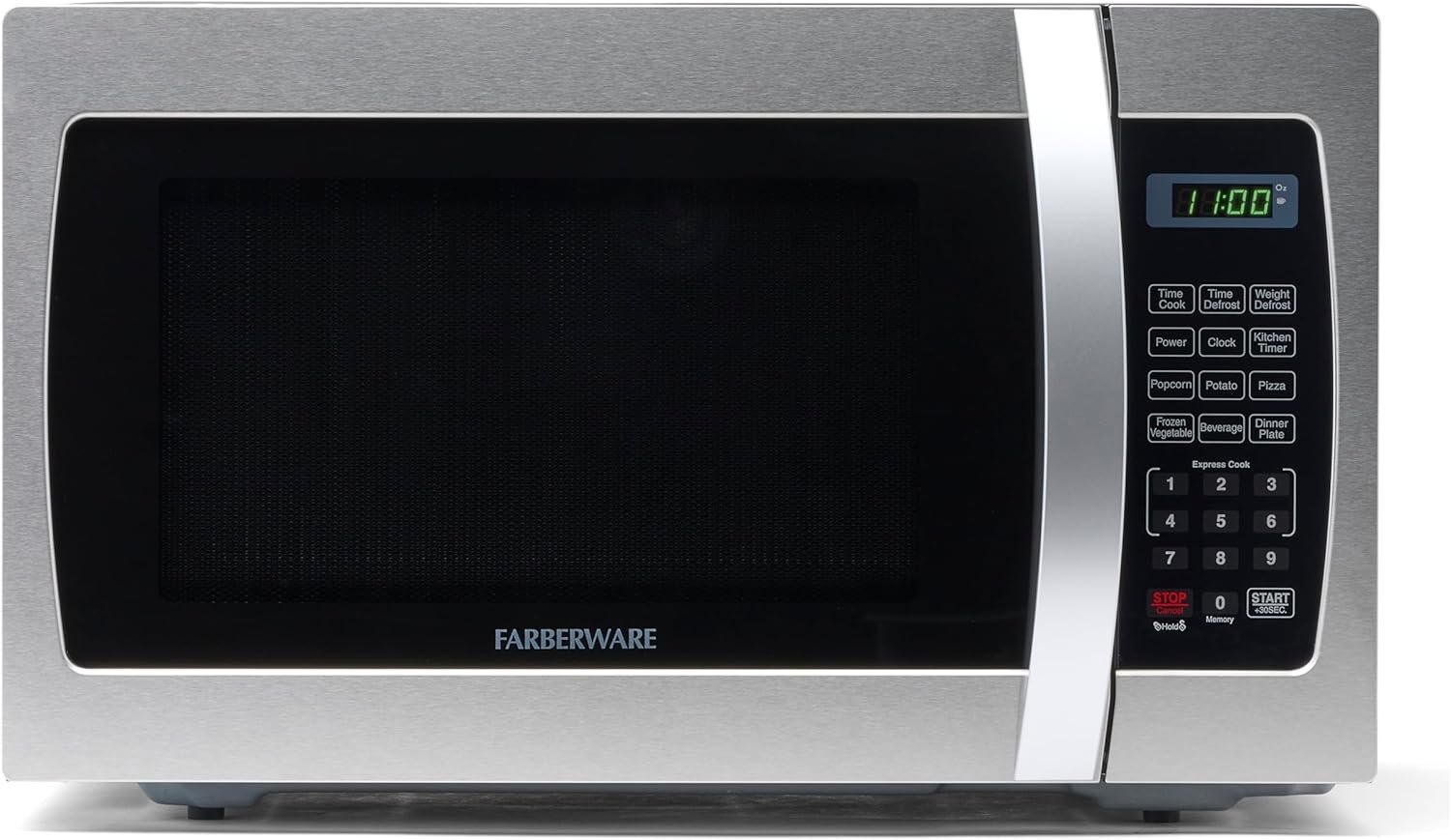 Farberware Countertop Microwave 1000 Watts, 1.3 Cu. Ft. - Microwave Oven With LED Lighting and Child Lock - Perfect for Apartments and Dorms - Easy Clean Stainless Steel