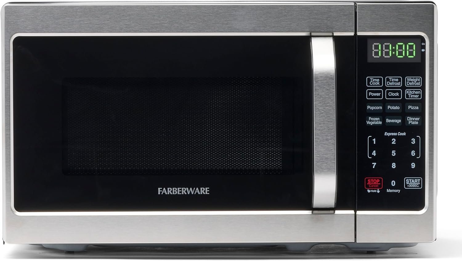 Farberware Countertop Microwave 700 Watts, 0.7 Cu. Ft. - Microwave Oven With LED Lighting and Child Lock - Perfect for Apartments and Dorms - Easy Clean Stainless Steel