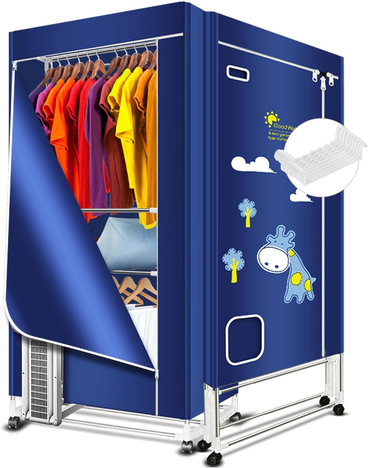 KASYDoFF Portable Dryer, 35LB Capacity-67Inch Clothes Dryer (Anion), 1600W-3 Tier Foldable Portable Clothes Dryer Rack, Energy Saving Portable Dryer for Apartment, Indoor, Travel