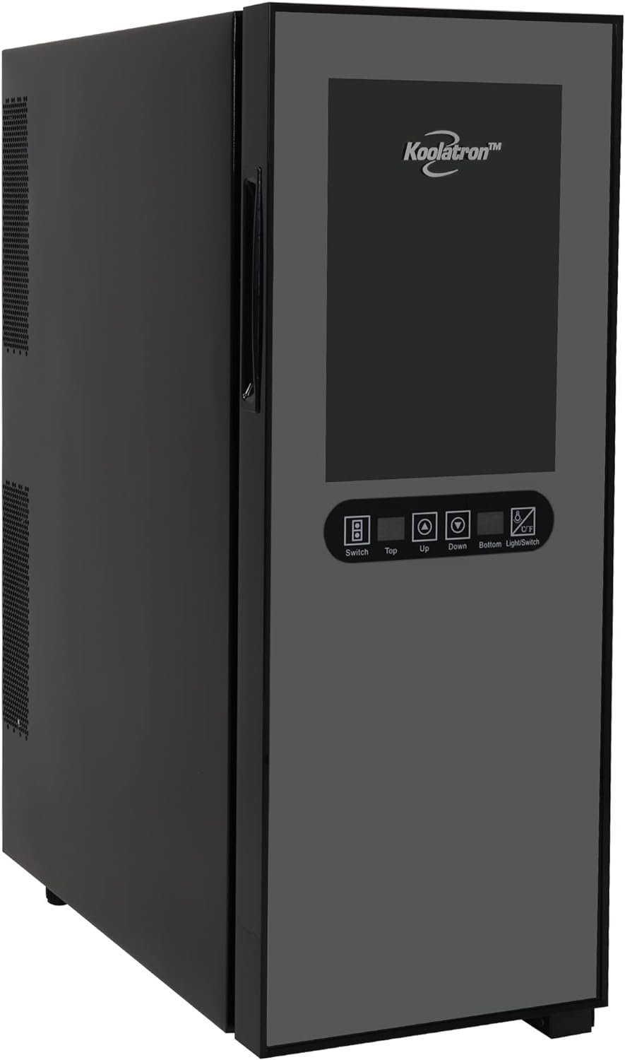 Koolatron Urban Series 12 Bottle Dual Zone Wine Cooler, Black, Thermoelectric Wine Fridge, Freestanding Wine Cellar, Red, White, Sparkling Wine Storage for Small Kitchen, Apartment, Condo, RV
