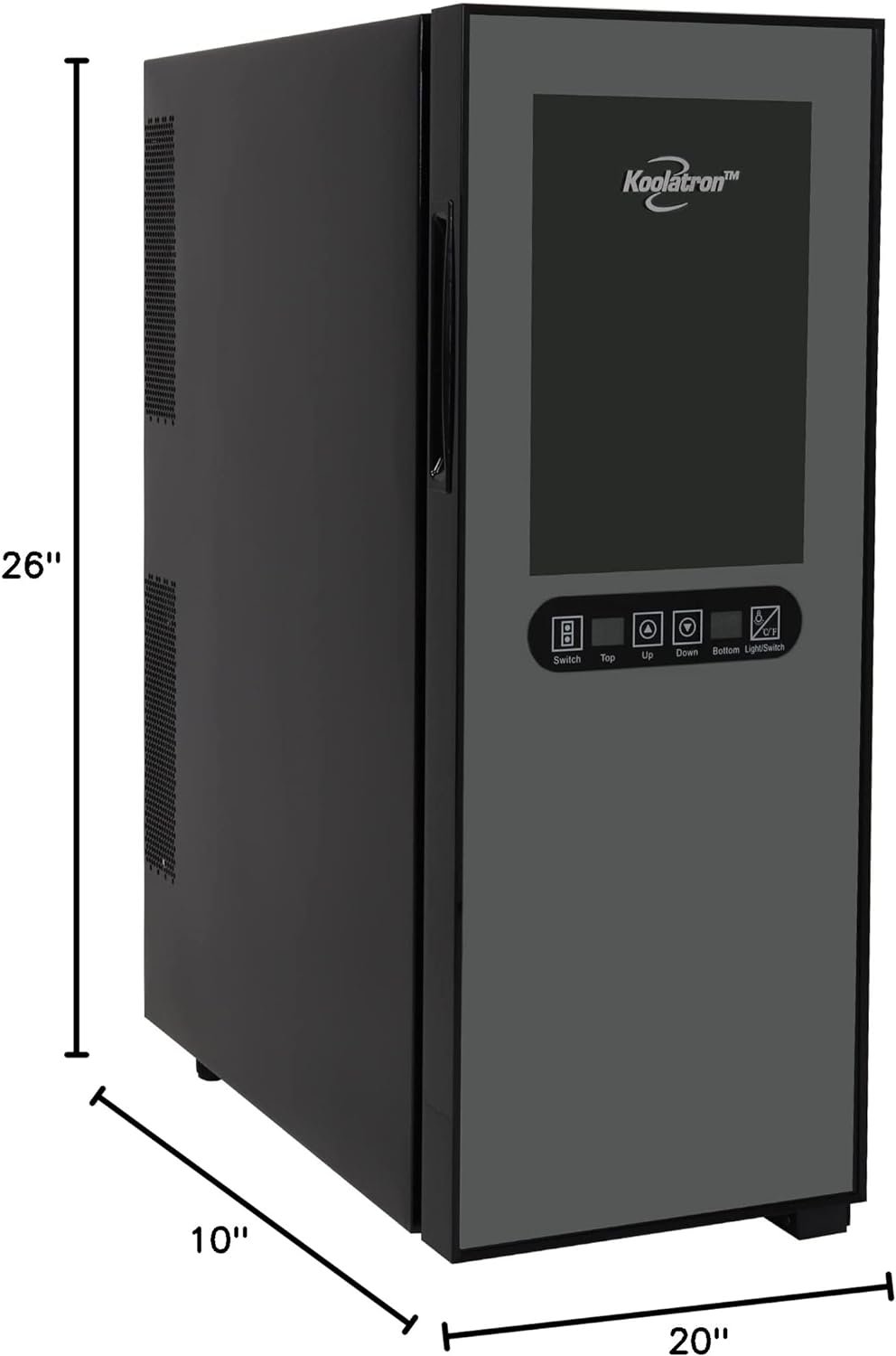 Koolatron Urban Series 12 Bottle Dual Zone Wine Cooler, Black, Thermoelectric Wine Fridge, Freestanding Wine Cellar, Red, White, Sparkling Wine Storage for Small Kitchen, Apartment, Condo, RV