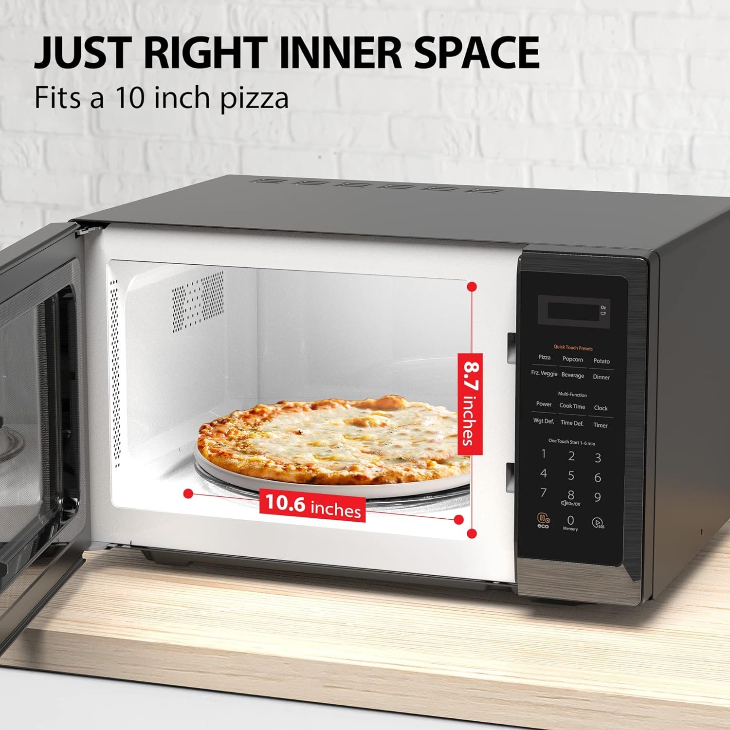 Toshiba EC042A5C-SS Microwave Oven with Convection Function, Smart Sensor, Easy-to-clean Stainless Steel Interior and ECO Mode, 1.5 Cu Ft, 1000W, Stainless Steel