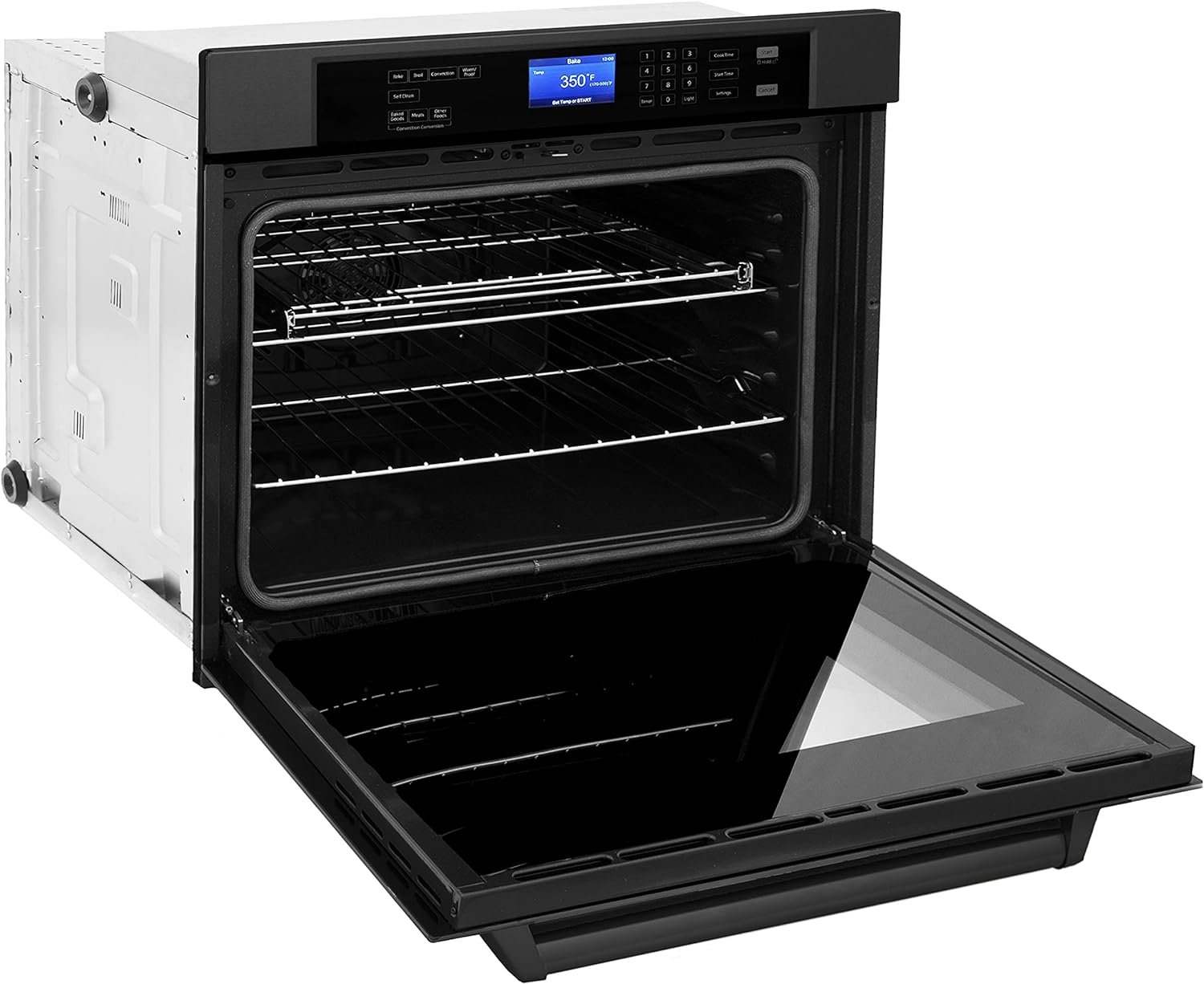 ZLINE 30 Professional Single Wall Oven with Self Clean and True Convection in Black Stainless Steel (AWS-30-BS)
