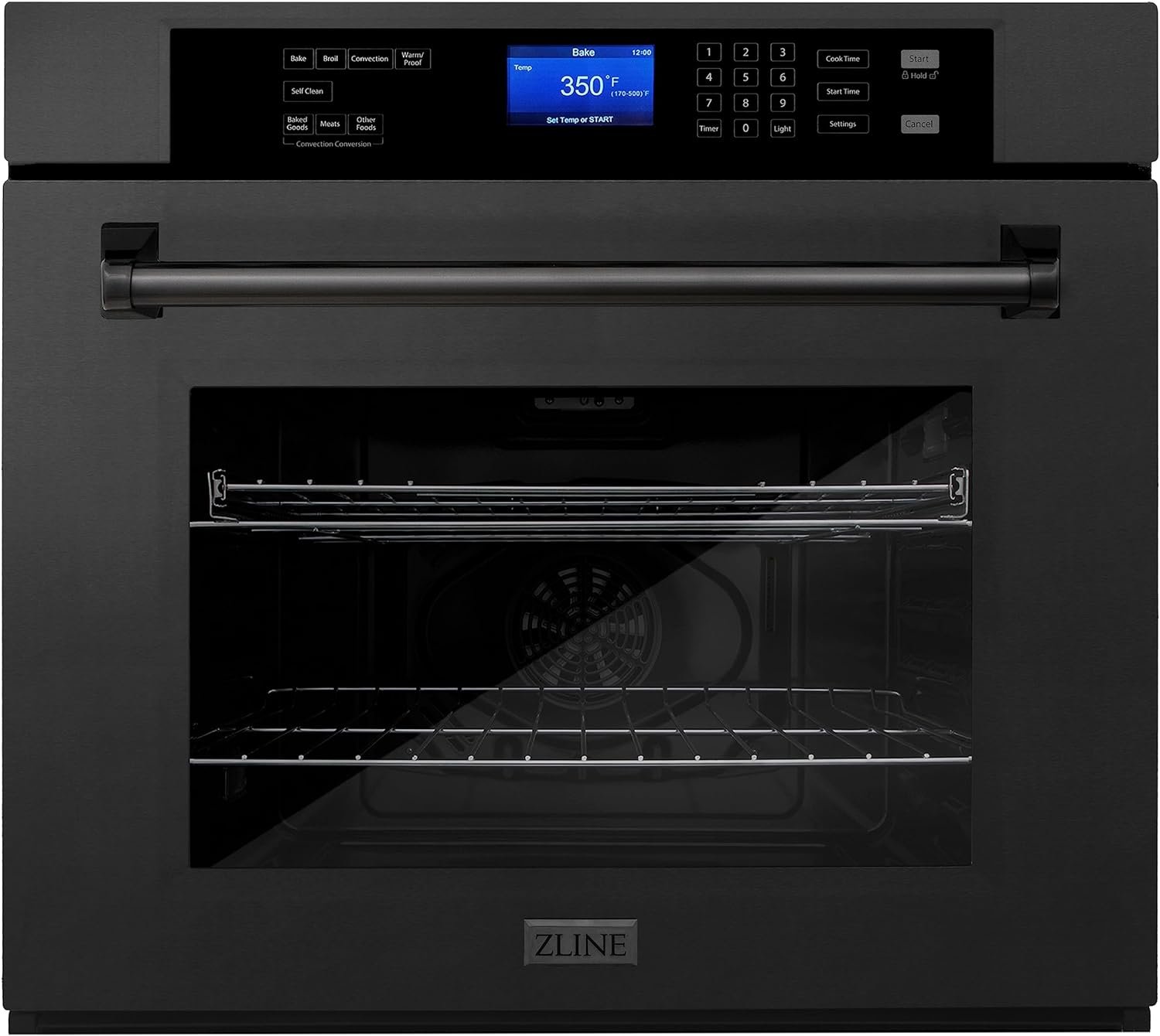 ZLINE 30 Professional Single Wall Oven with Self Clean and True Convection in Black Stainless Steel (AWS-30-BS)