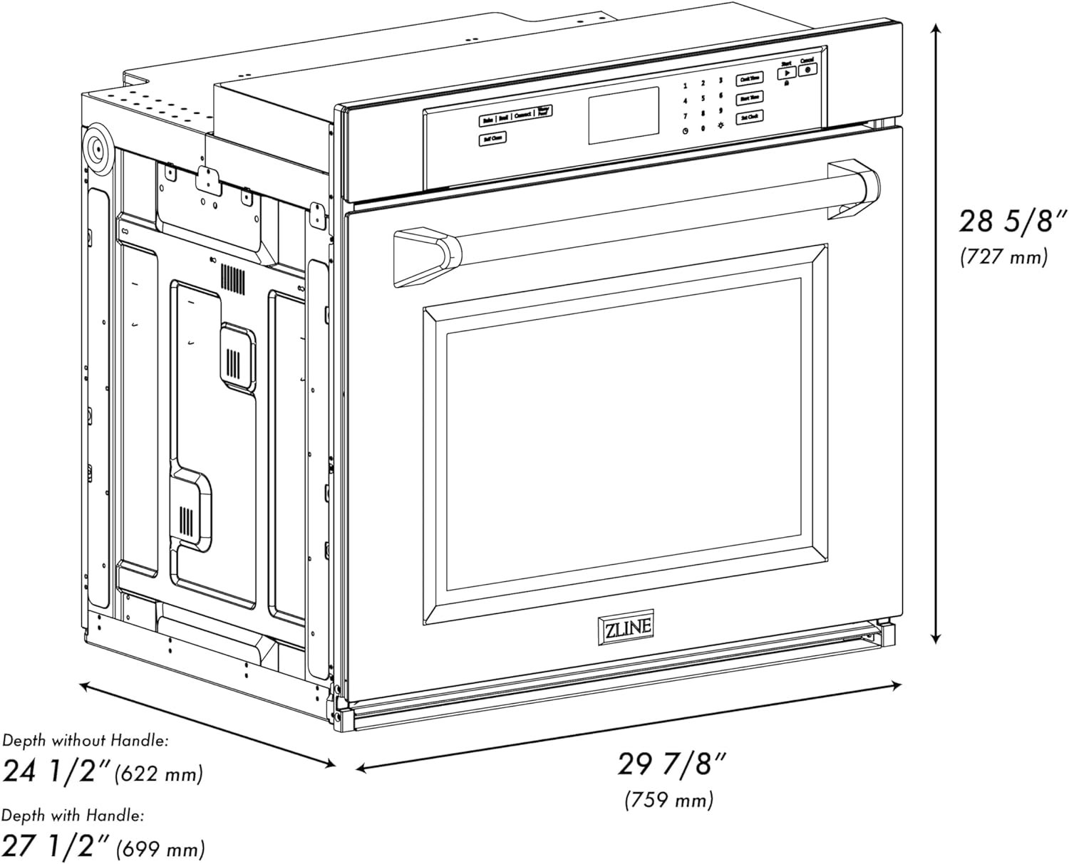 ZLINE 30 Professional Single Wall Oven with Self Clean and True Convection in Stainless Steel (AWS-30)