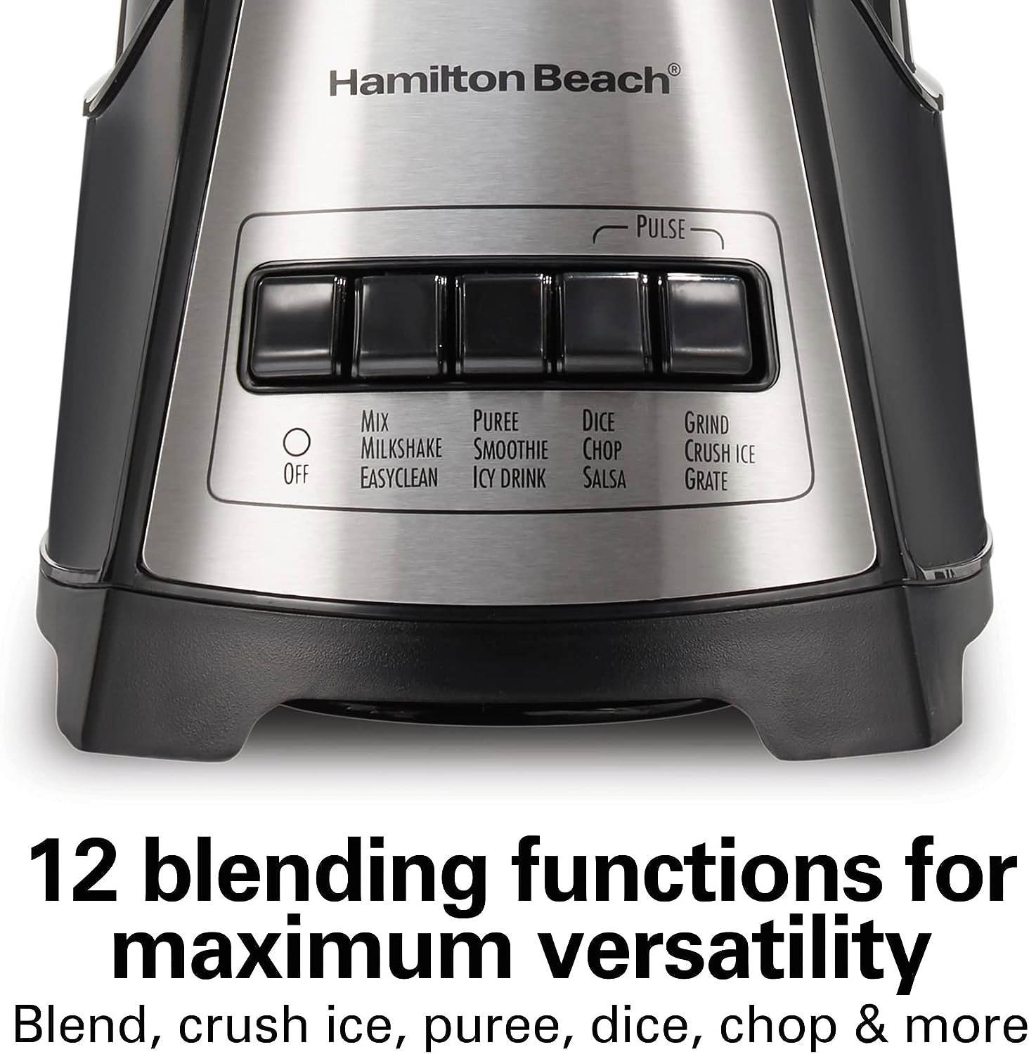 Hamilton Beach Power Elite Wave Action Blender For Shakes and Smoothies, Puree, Crush Ice, 40 Oz Glass Jar, 12 Functions, Stainless Steel Ice Sabre Blades, 700 Watts, Black (58148A)