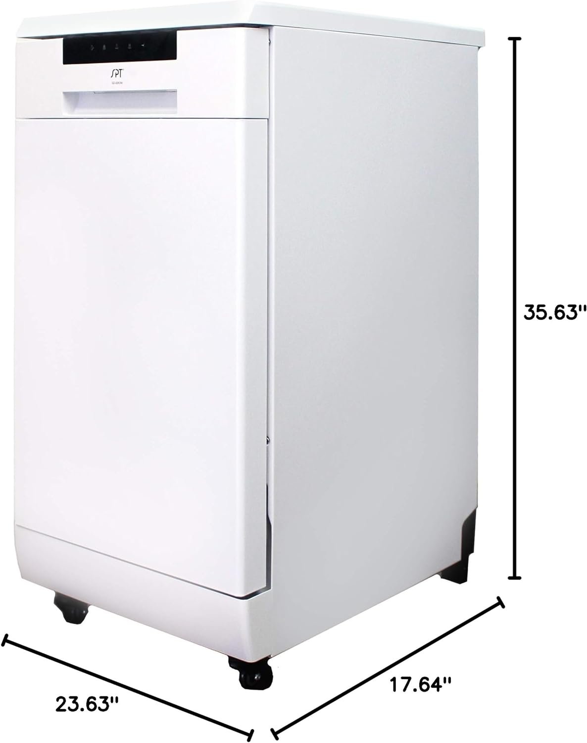 SPT SD-9263W 18″ Wide Portable Dishwasher with ENERGY STAR, 6 Wash Programs, 8 Place Settings and Stainless Steel Tub – White