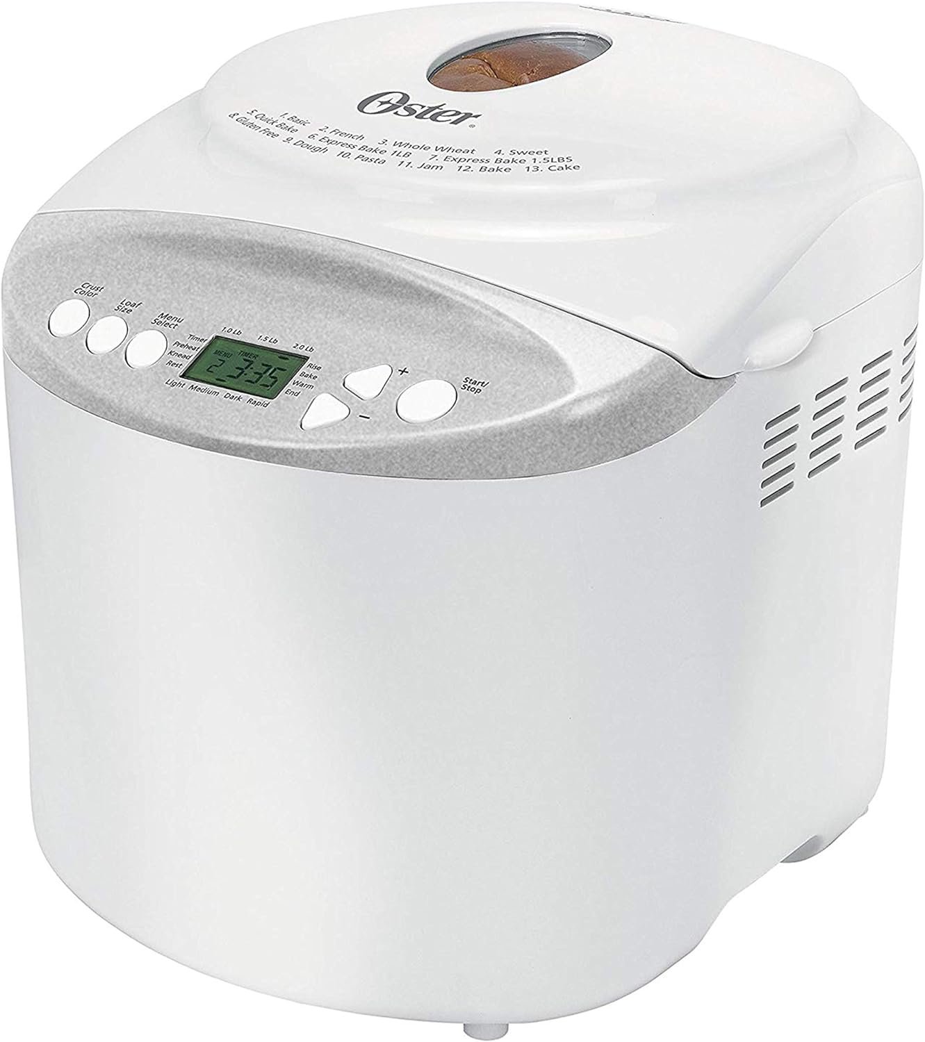 Oster Expressbake Bread Maker with Gluten-Free Setting, 2 Pound, White (CKSTBR9050-NP)