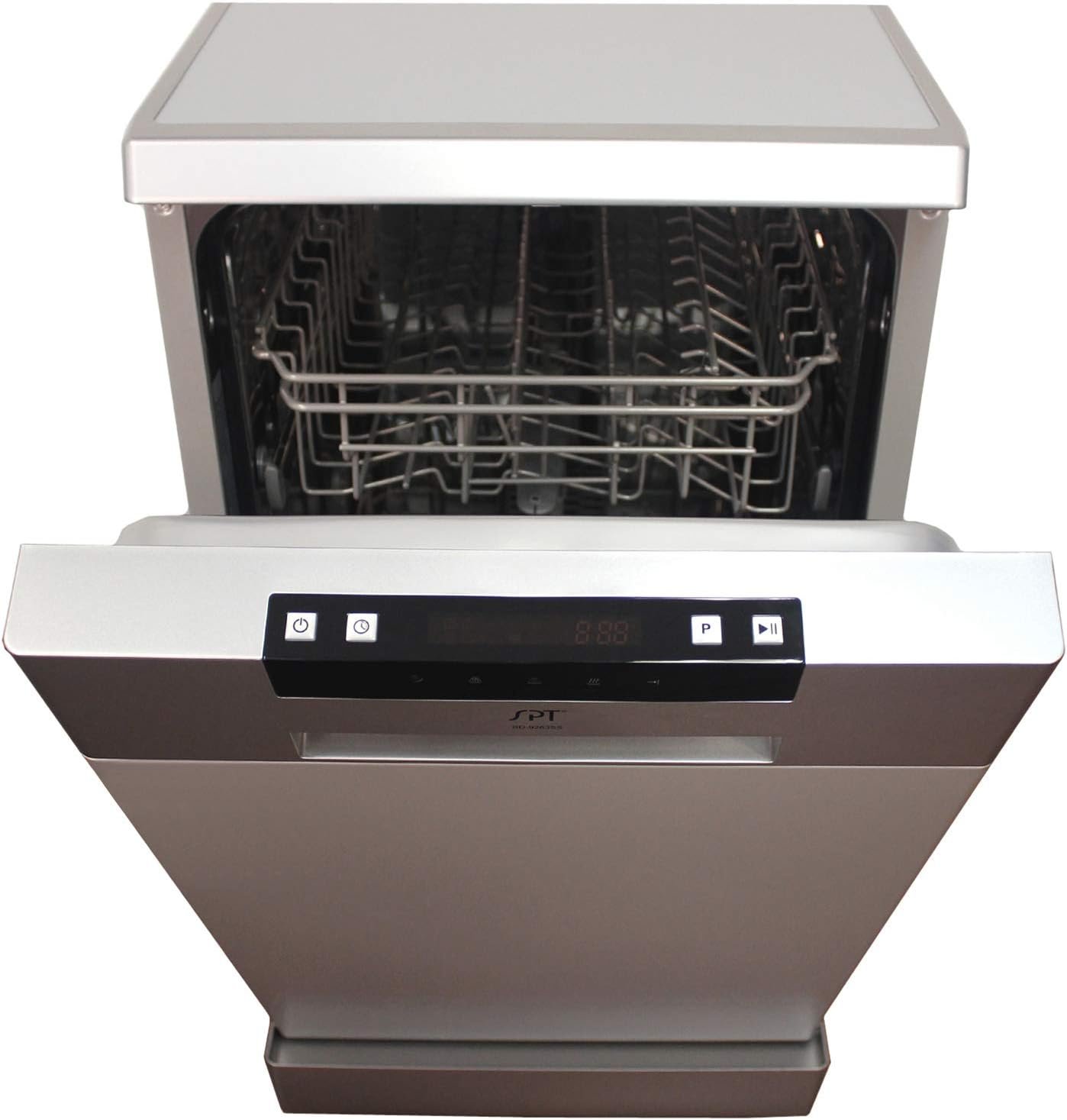 SPT SD-9263SS 18″ Wide Portable Stainless Steel Dishwasher with ENERGY STAR, 6 Wash Programs, 8 Place Settings and Stainless Steel Tub