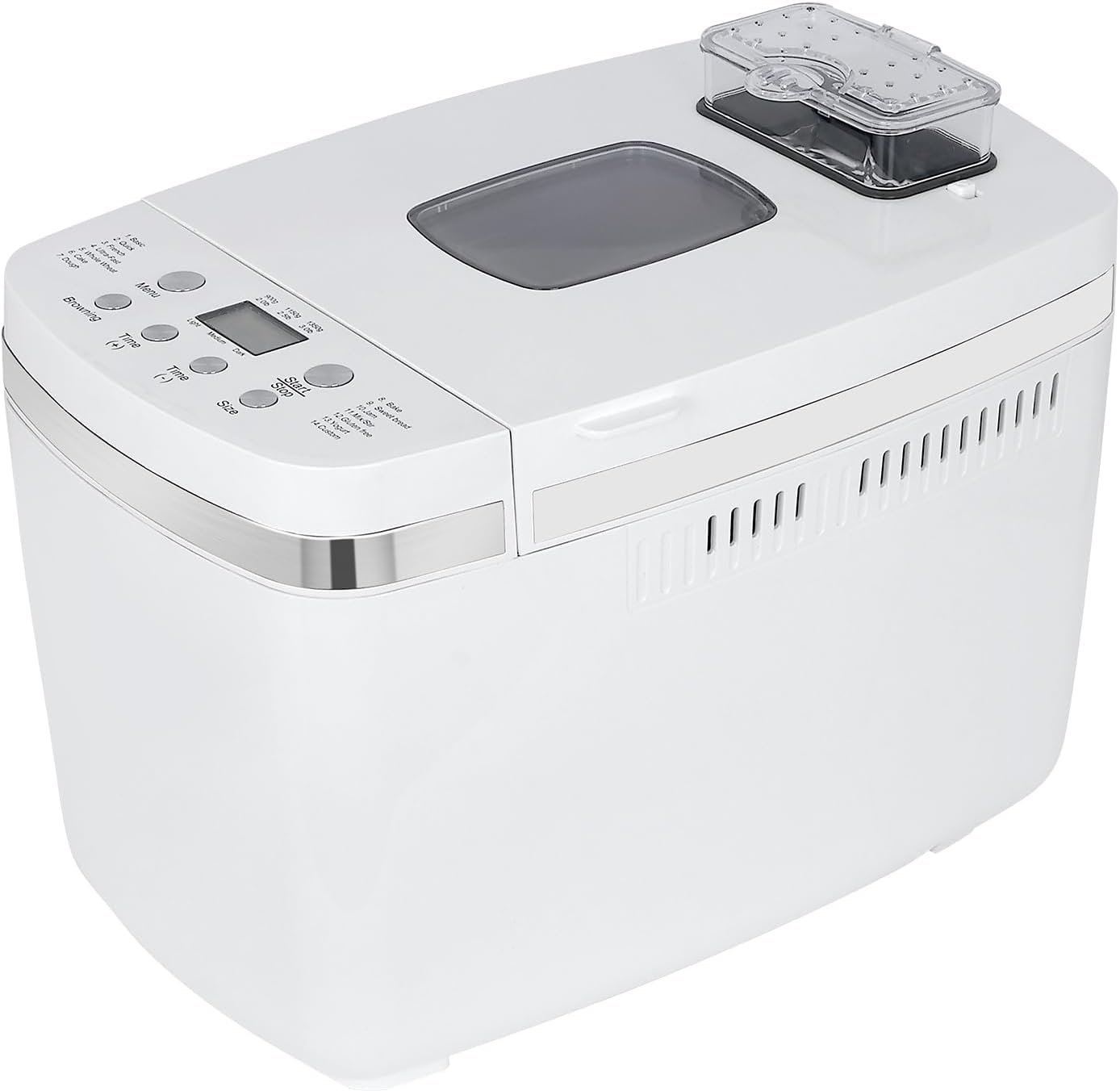 Bread Maker Machine with Gluten Free Setting 3LB 2.5LB 2LB Automatic Loaf Bread Machine with Fruit  Nut Dispenser 14-in-1 Breadmaker Dual Paddle Programmable 3 Crust Colors, White