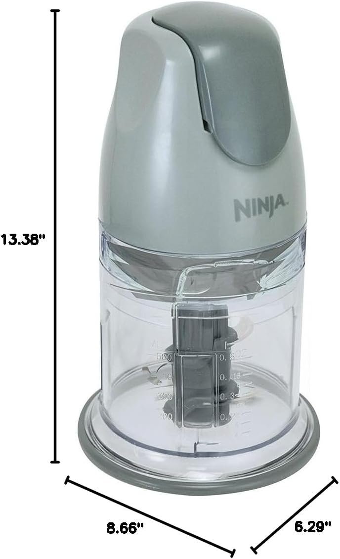 Ninja QB900B Master Prep Food Processor Blender with 48 oz Pitcher  16 oz Chopping Bowl, Perfect for Frozen Blending  Chopping, 400 Watts, Dishwasher Safe, Countertop, Grey