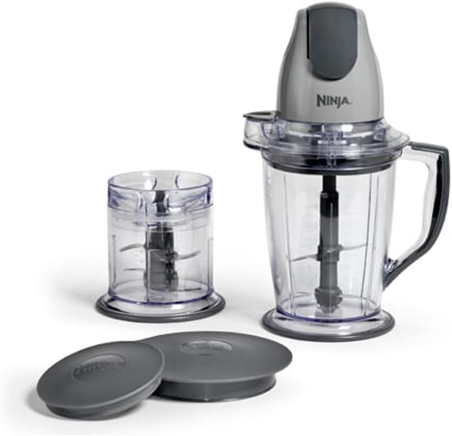 Ninja QB900B Master Prep Food Processor Blender with 48 oz Pitcher  16 oz Chopping Bowl, Perfect for Frozen Blending  Chopping, 400 Watts, Dishwasher Safe, Countertop, Grey