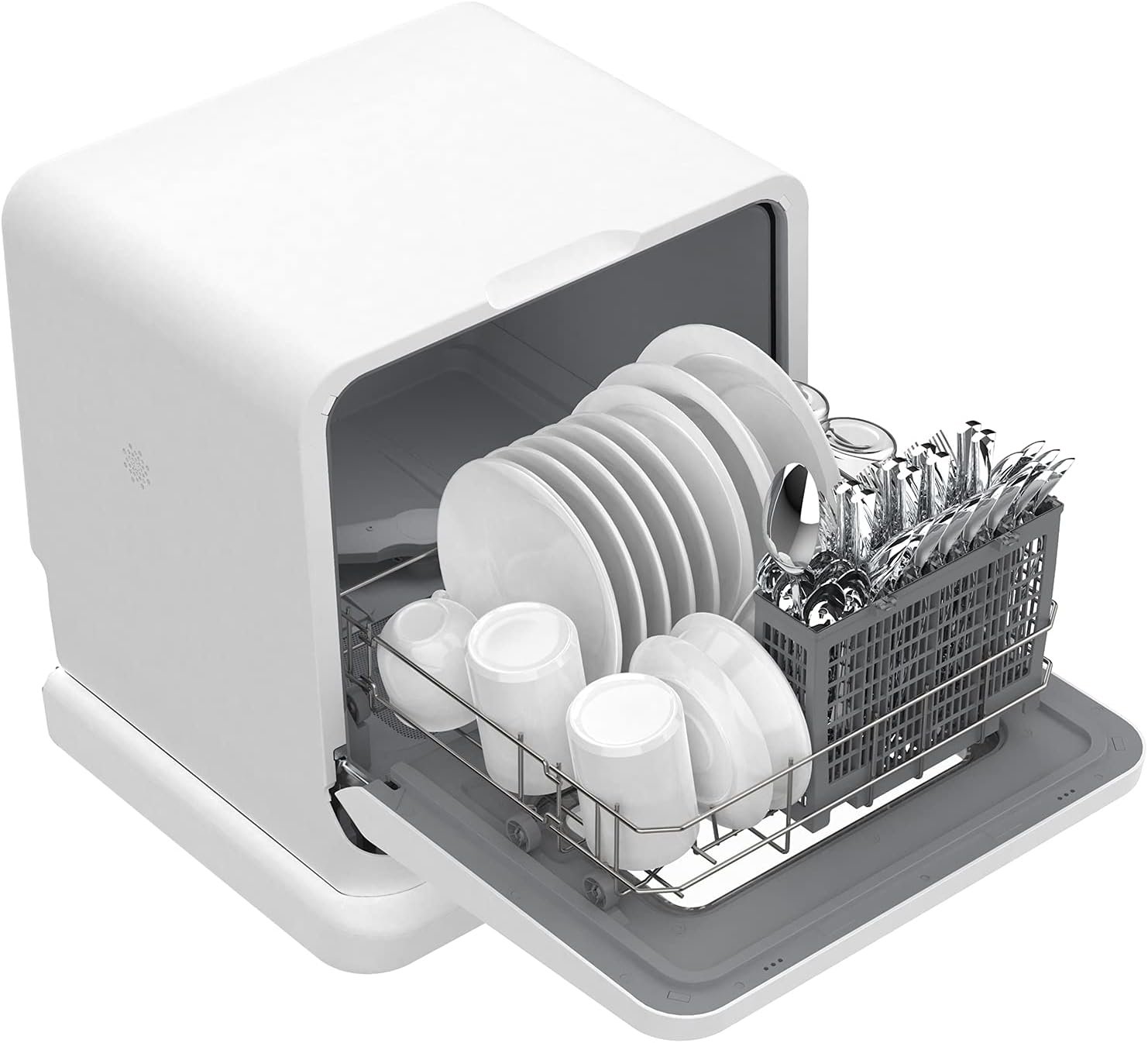 Think Gizmos Counter Top Dishwasher with Water Tank 7.5L - No Hookup Required. Compact Dishwasher with 5 Programmes, Drying Cycle, Touch Controls