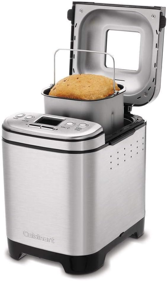 Cuisinart CBK-110 Compact Automatic Bread Maker, Silver Includes 8-inch Bread Knife and Bread Board