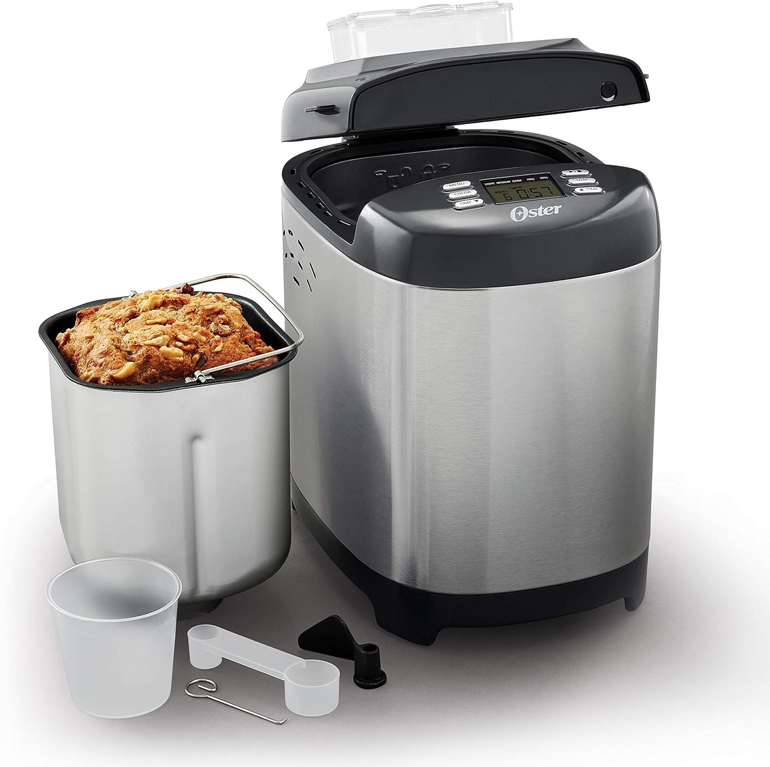 Oster Bread Maker with ExpressBake | 2 Pound Capacity,Grey